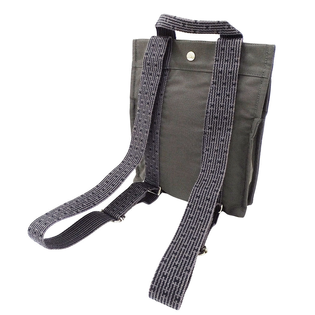 HERMES エルメス アドPM リュック エールライン グレー キャンバス レディース 【中古】