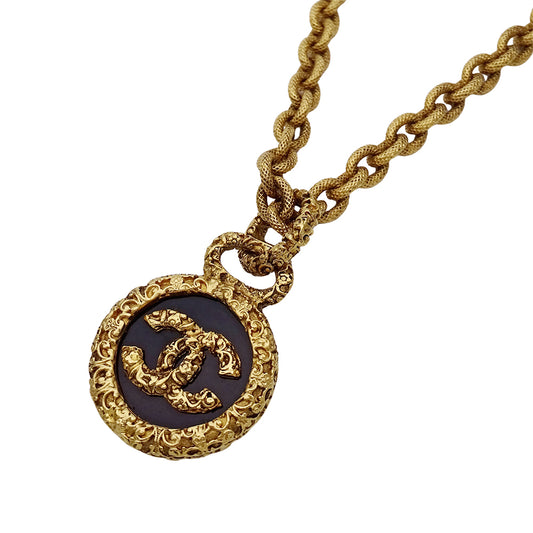 CHANEL シャネル ネックレス ゴールド ブラック レディース 【中古】