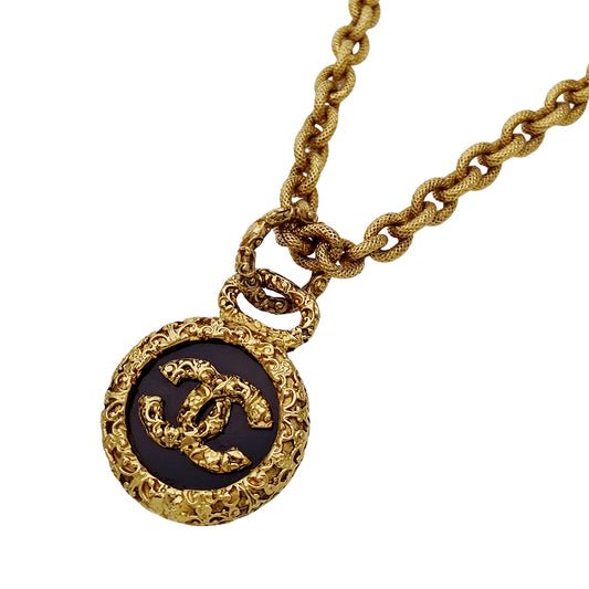 CHANEL シャネル ネックレス ゴールド ブラック レディース 【中古】