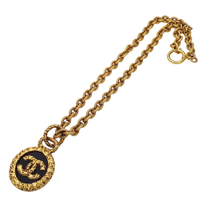 CHANEL シャネル ネックレス ゴールド ブラック レディース 【中古】