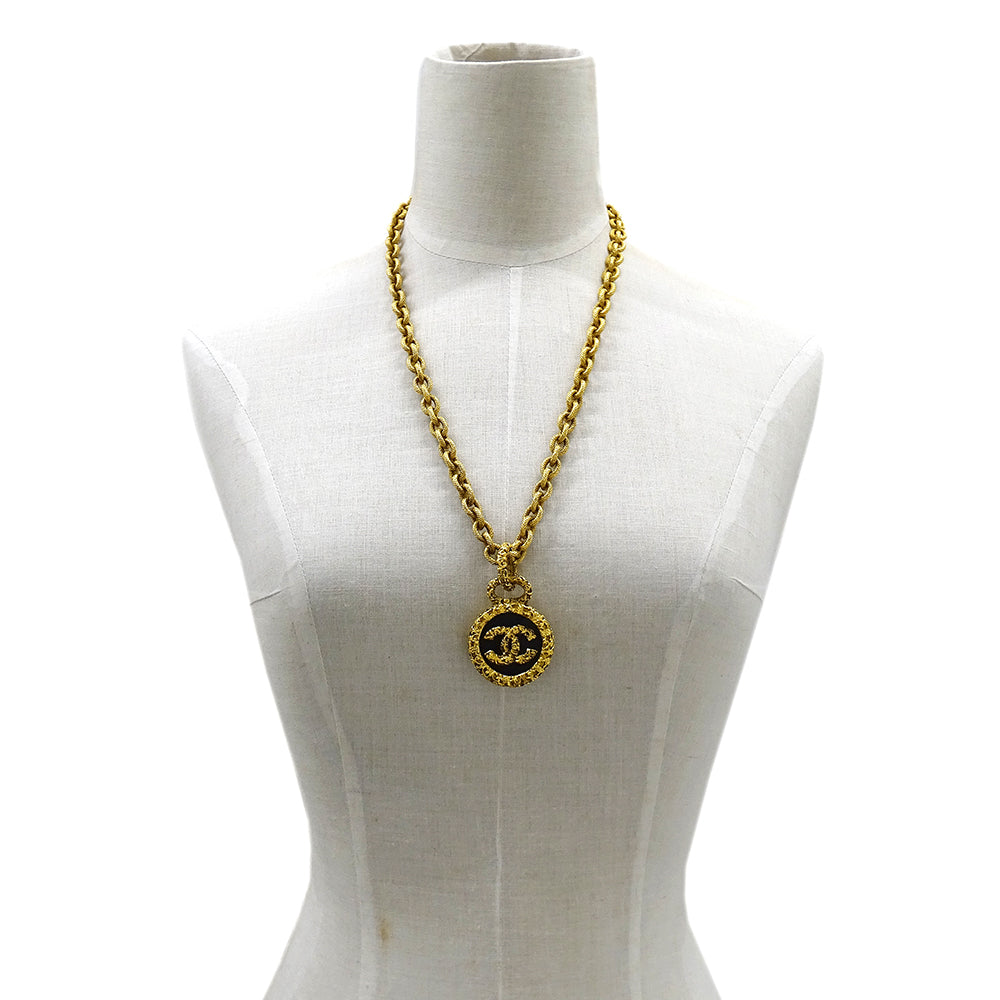 CHANEL シャネル ネックレス ゴールド ブラック レディース 【中古】