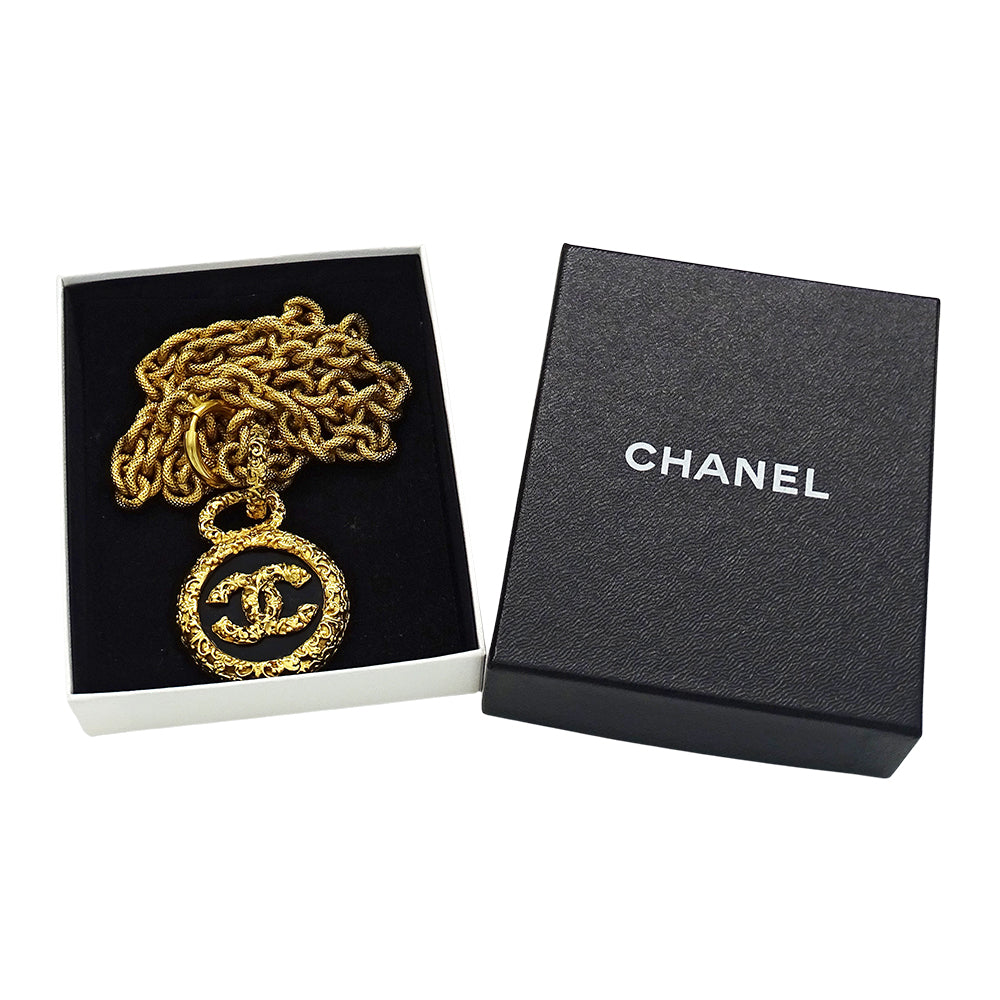 CHANEL シャネル ネックレス ゴールド ブラック レディース 【中古】