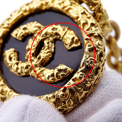 CHANEL シャネル ネックレス ゴールド ブラック レディース 【中古】