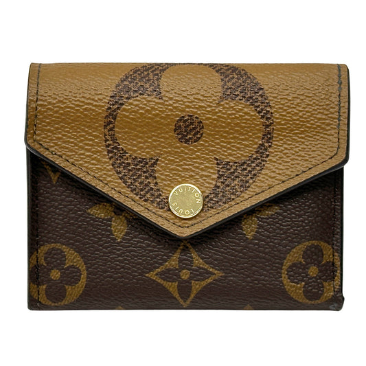LOUIS VUITTON ルイ・ヴィトン ポルトフォイユ・ゾエ 三つ折り財布 モノグラム ジャイアント リバース ブラウン M80725 レディース 【中古】
