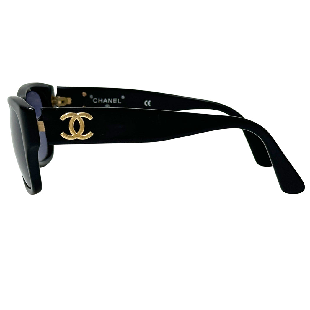 CHANEL シャネル サングラス ココマーク ブラック レディース 【中古】