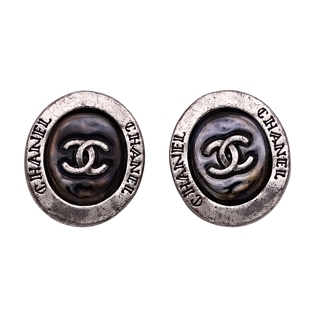 CHANEL シャネル イヤリング ブラック シルバー レディース 【中古】