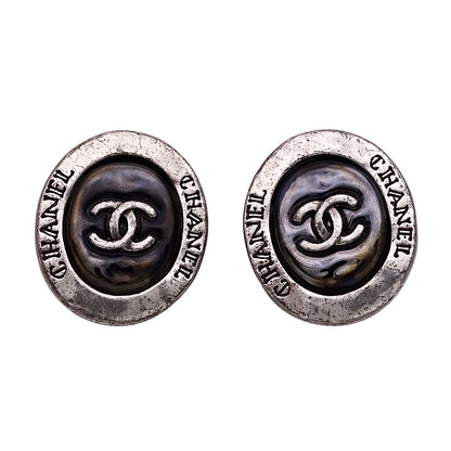 CHANEL シャネル イヤリング ブラック シルバー レディース 【中古】