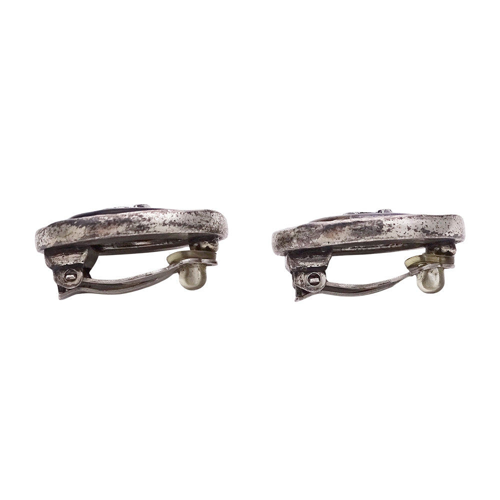 CHANEL シャネル イヤリング ブラック シルバー レディース 【中古】
