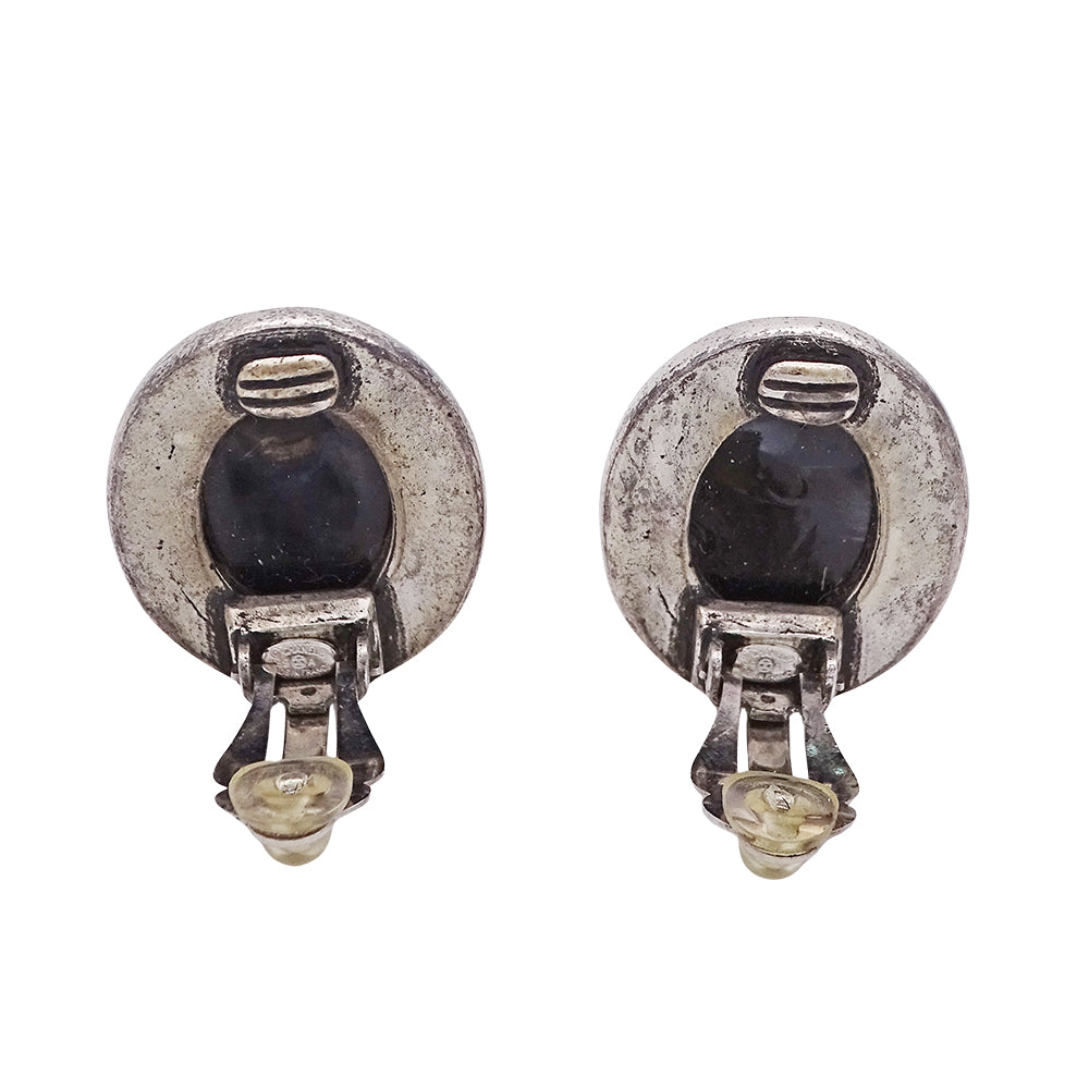CHANEL シャネル イヤリング ブラック シルバー レディース 【中古】
