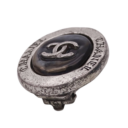CHANEL シャネル イヤリング ブラック シルバー レディース 【中古】
