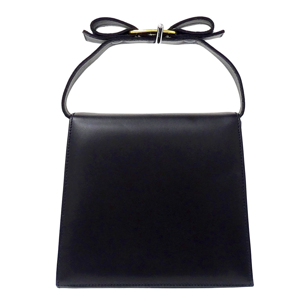 Ferragamo フェラガモ 2wayバッグ ヴァラリボン ネイビー レザー レディース 【中古】