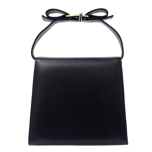 Ferragamo フェラガモ 2wayバッグ ヴァラリボン ネイビー レザー レディース 【中古】