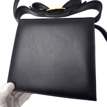 Ferragamo フェラガモ 2wayバッグ ヴァラリボン ネイビー レザー レディース 【中古】