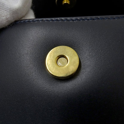Ferragamo フェラガモ 2wayバッグ ヴァラリボン ネイビー レザー レディース 【中古】