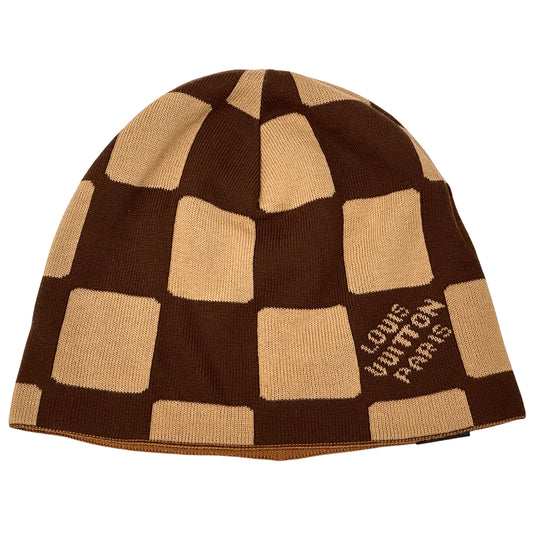 LOUIS VUITTON ルイ・ヴィトン ビーニー・LVフィットフレンドシップ ニットキャップ ダミエ ブラウン M5227A コットン レディース メンズ 【中古】