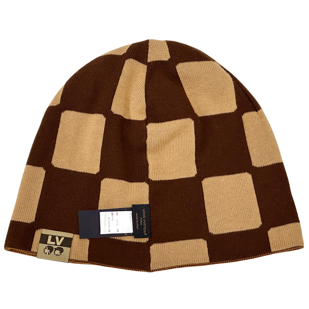 LOUIS VUITTON ルイ・ヴィトン ビーニー・LVフィットフレンドシップ ニットキャップ ダミエ ブラウン M5227A コットン レディース メンズ 【中古】