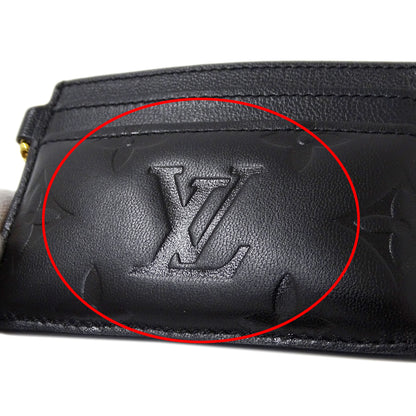 LOUIS VUITTON ルイ・ヴィトン ポルトカルト クッサン カードケース モノグラム ノワール M82748 レディース 【中古】