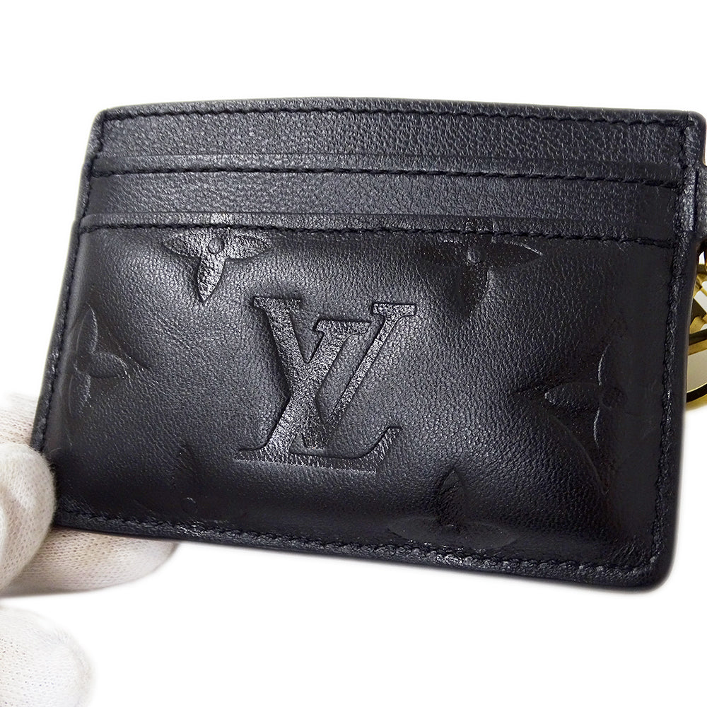 LOUIS VUITTON ルイ・ヴィトン ポルトカルト クッサン カードケース モノグラム ノワール M82748 レディース 【中古】