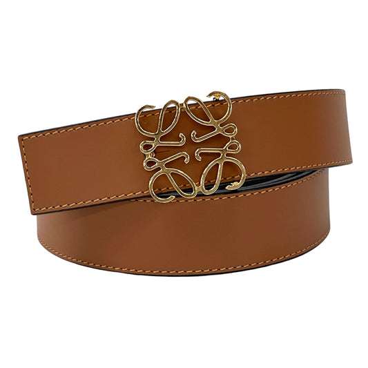 LOEWE ロエベ ベルト アナグラム ブラウン ブラック レザー リバーシブル レディース メンズ 【中古】