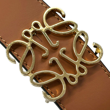 LOEWE ロエベ ベルト アナグラム ブラウン ブラック レザー リバーシブル レディース メンズ 【中古】