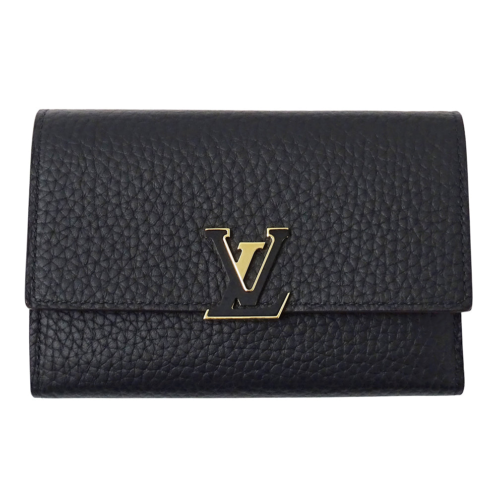 LOUIS VUITTON ルイ・ヴィトン ポルトフォイユ カプシーヌ コンパクト 二つ折り財布 ノワール ホットピンク M62157 レディース 【中古】