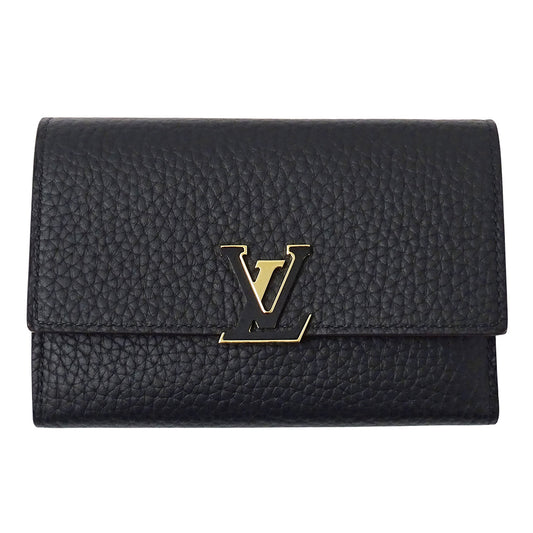 LOUIS VUITTON ルイ・ヴィトン ポルトフォイユ カプシーヌ コンパクト 二つ折り財布 ノワール ホットピンク M62157 レディース 【中古】