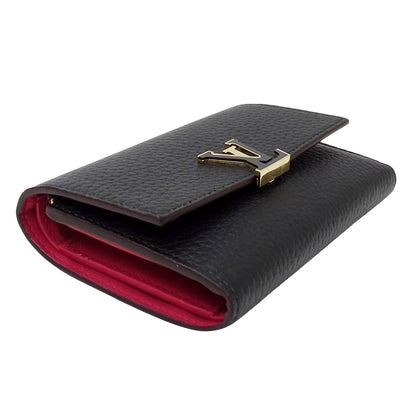 LOUIS VUITTON ルイ・ヴィトン ポルトフォイユ カプシーヌ コンパクト 二つ折り財布 ノワール ホットピンク M62157 レディース 【中古】