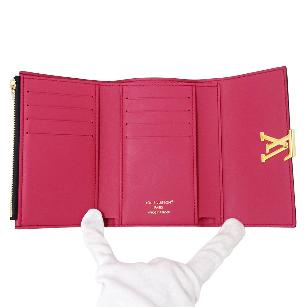 LOUIS VUITTON ルイ・ヴィトン ポルトフォイユ カプシーヌ コンパクト 二つ折り財布 ノワール ホットピンク M62157 レディース 【中古】