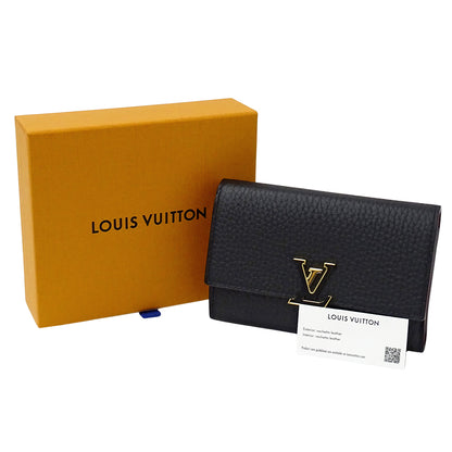 LOUIS VUITTON ルイ・ヴィトン ポルトフォイユ カプシーヌ コンパクト 二つ折り財布 ノワール ホットピンク M62157 レディース 【中古】