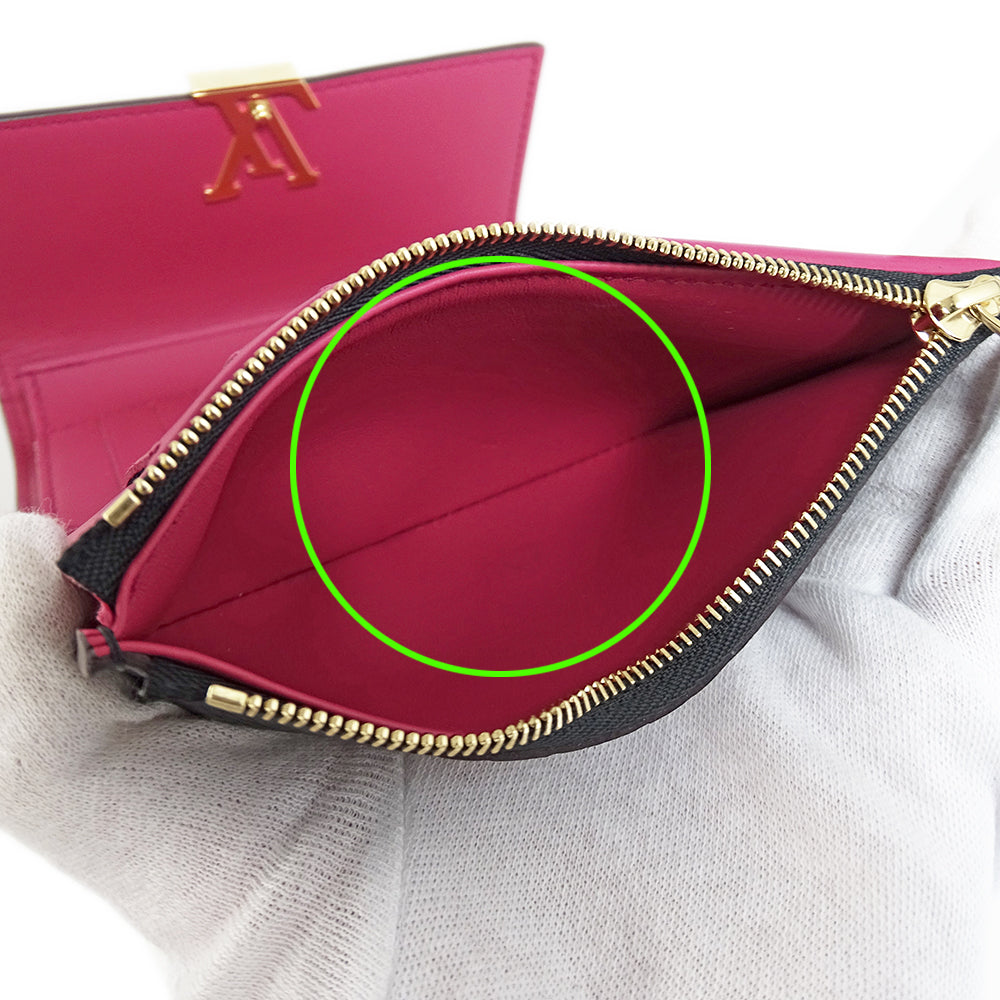 LOUIS VUITTON ルイ・ヴィトン ポルトフォイユ カプシーヌ コンパクト 二つ折り財布 ノワール ホットピンク M62157 レディース 【中古】