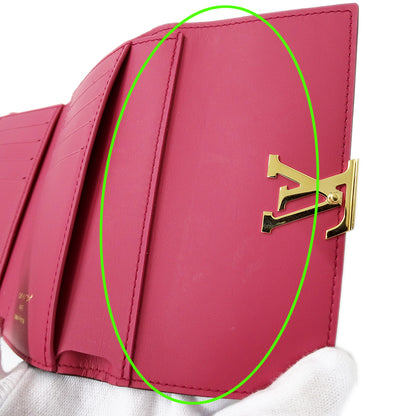 LOUIS VUITTON ルイ・ヴィトン ポルトフォイユ カプシーヌ コンパクト 二つ折り財布 ノワール ホットピンク M62157 レディース 【中古】