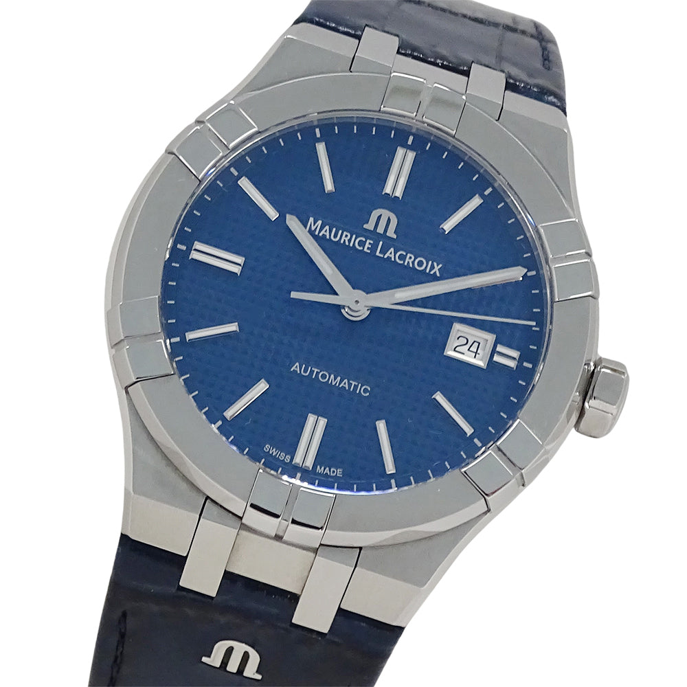 Maurice Lacroix モーリスラクロア アイコン AI6008 メンズ 腕時計 デイト 自動巻き SS レザー 磨き済み【中古】