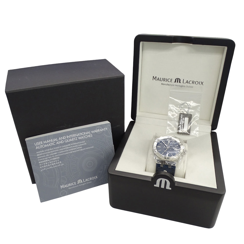 Maurice Lacroix モーリスラクロア アイコン AI6008 メンズ 腕時計 デイト 自動巻き SS レザー 磨き済み【中古】