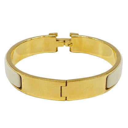 HERMES エルメス クリックH バングル エナメル イエローゴールド アイボリー レディース 【中古】