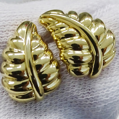TIFFANY&Co. ティファニー リーフ ピアス 750YG イエローゴールド 両耳用 レディース 【中古】