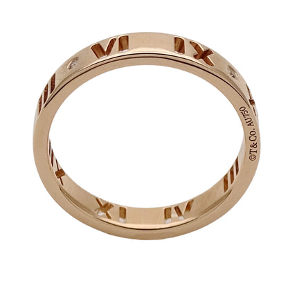 TIFFANY&Co. ティファニー アトラス ピアスド リング 指輪 750PG 4P ダイヤモンド 約11号 ピンクゴールド レディース 【中古】