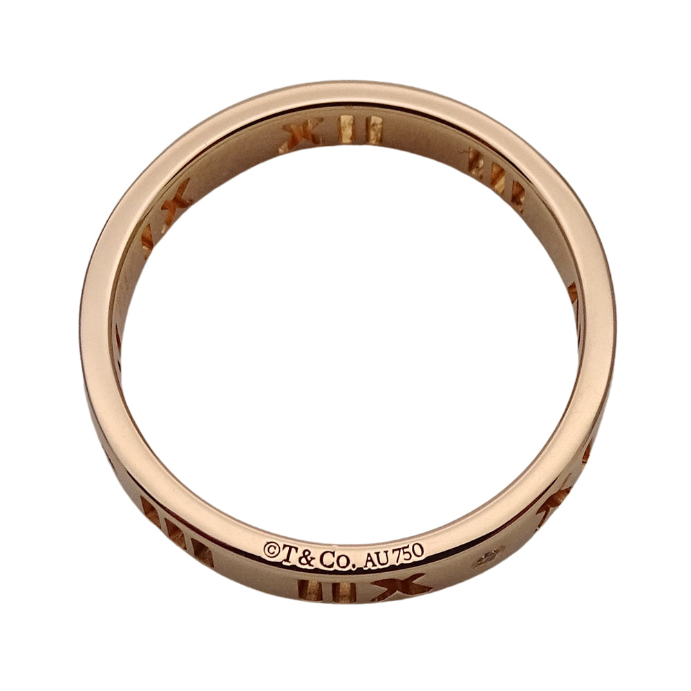 TIFFANY&Co. ティファニー アトラス ピアスド リング 指輪 750PG 4P ダイヤモンド 約11号 ピンクゴールド レディース 【中古】