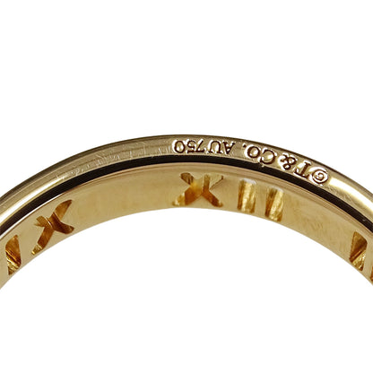 TIFFANY&Co. ティファニー アトラス ピアスド リング 指輪 750PG 4P ダイヤモンド 約11号 ピンクゴールド レディース 【中古】