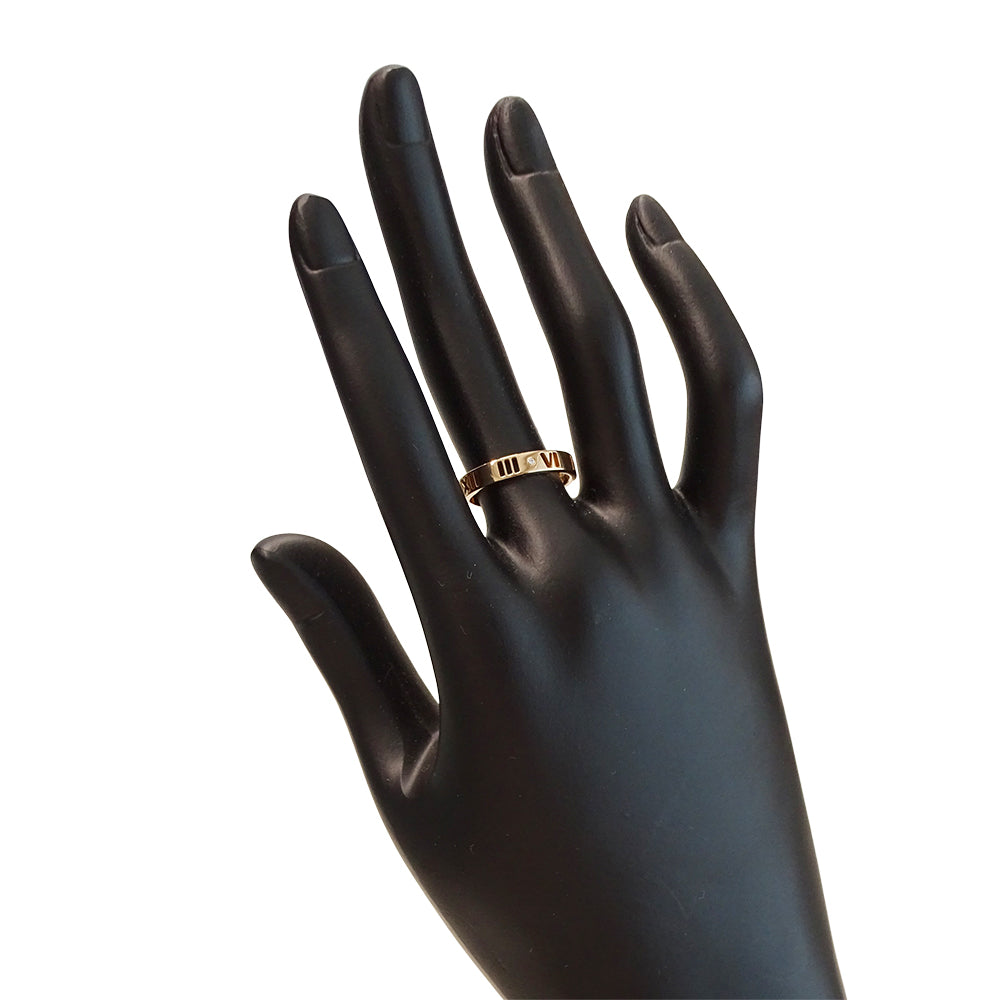 TIFFANY&Co. ティファニー アトラス ピアスド リング 指輪 750PG 4P ダイヤモンド 約11号 ピンクゴールド レディース 【中古】