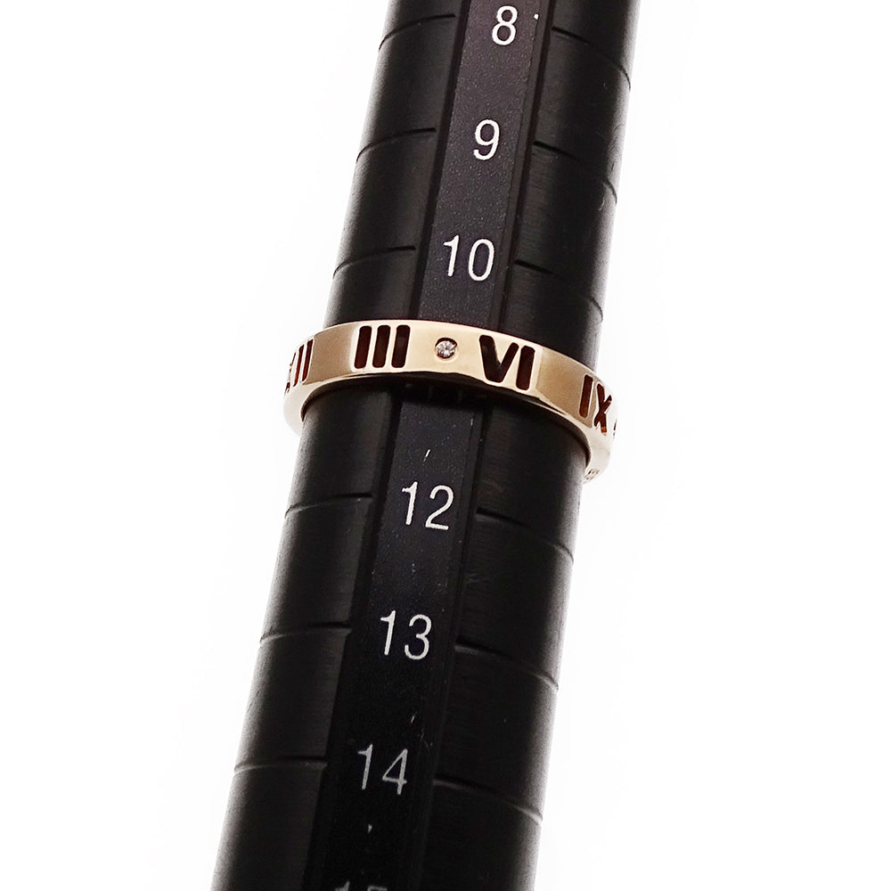 TIFFANY&Co. ティファニー アトラス ピアスド リング 指輪 750PG 4P ダイヤモンド 約11号 ピンクゴールド レディース 【中古】