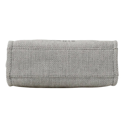 CHANEL シャネル トートバッグ ドーヴィル トートPM グレー シルバー金具 ラフィア レディース 【中古】