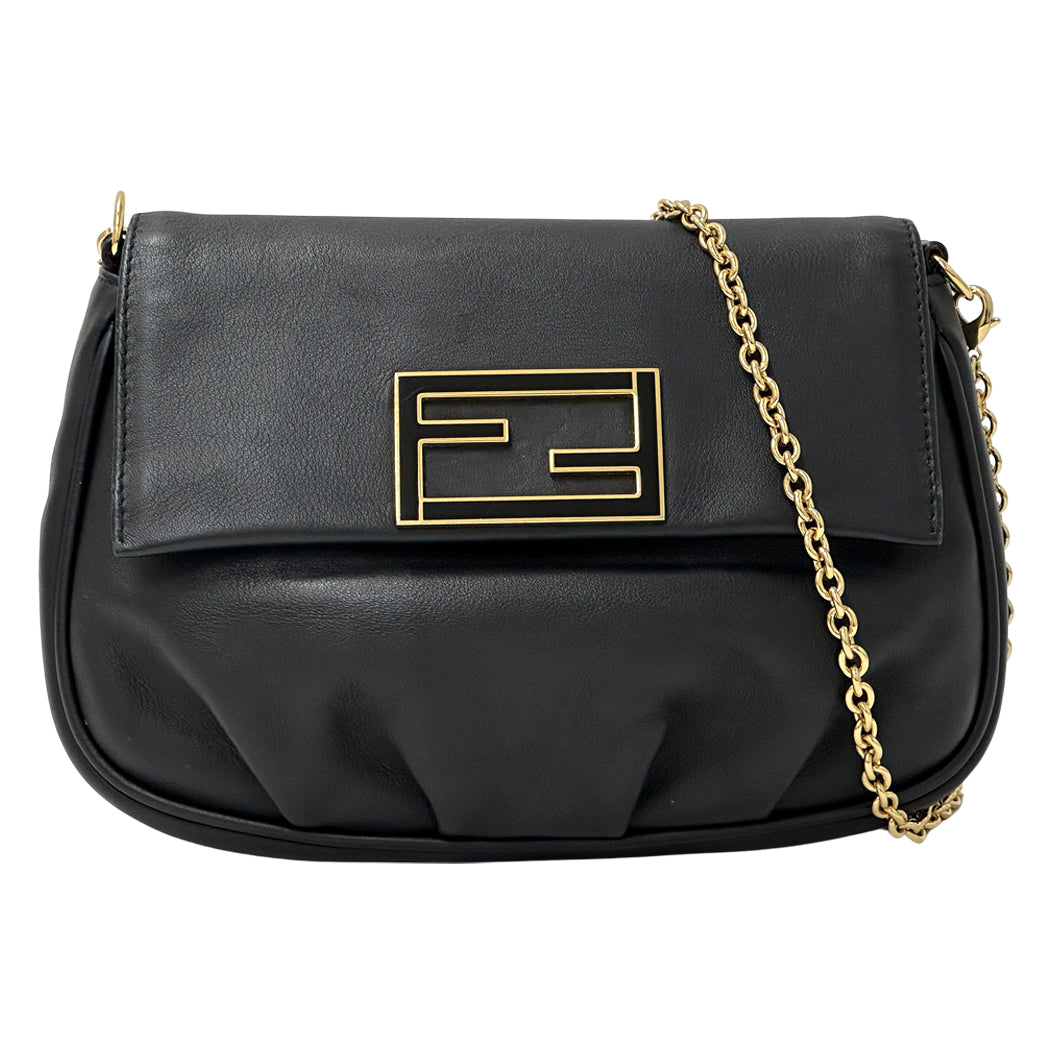 FENDI フェンディ ショルダーバッグ ブラック 8M0276 レザー レディース 【中古】