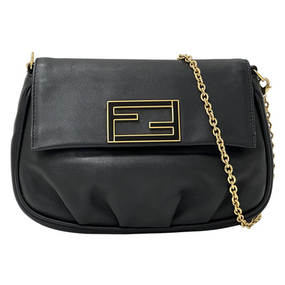 FENDI フェンディ ショルダーバッグ ブラック 8M0276 レザー レディース 【中古】