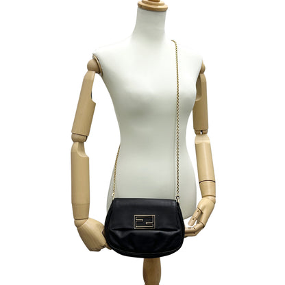 FENDI フェンディ ショルダーバッグ ブラック 8M0276 レザー レディース 【中古】