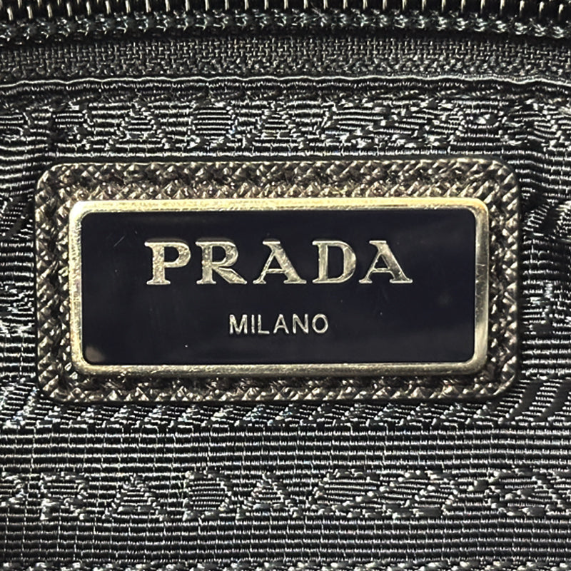 PRADA プラダ ショルダーバッグ ロゴジャガード ネイビー ナイロン レディース メンズ 【中古】