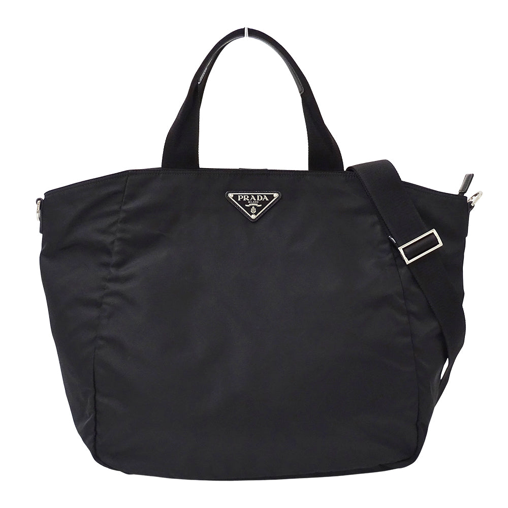 PRADA プラダ トートバッグ ショルダーバッグ 2way ブラック ナイロン レディース メンズ 【中古】