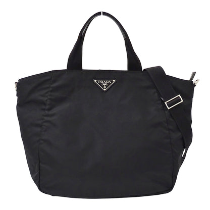 PRADA プラダ トートバッグ ショルダーバッグ 2way ブラック ナイロン レディース メンズ 【中古】