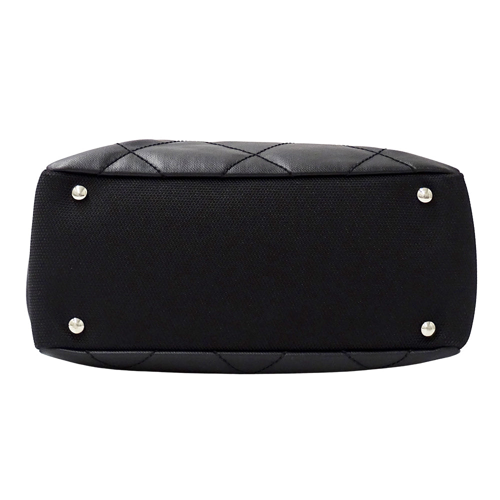 CHANEL シャネル トートバッグ パリビアリッツ ブラック シルバー金具 コーティングキャンバス レディース 【中古】