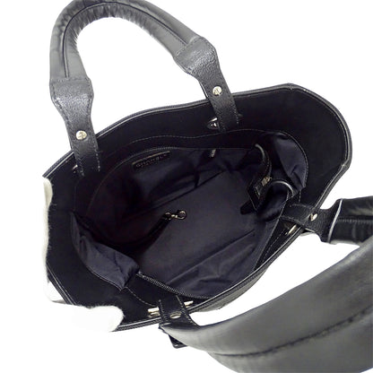CHANEL シャネル トートバッグ パリビアリッツ ブラック シルバー金具 コーティングキャンバス レディース 【中古】