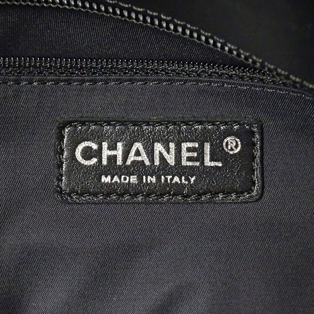CHANEL シャネル トートバッグ パリビアリッツ ブラック シルバー金具 コーティングキャンバス レディース 【中古】